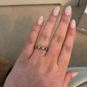 Silver Pandora ring with gems